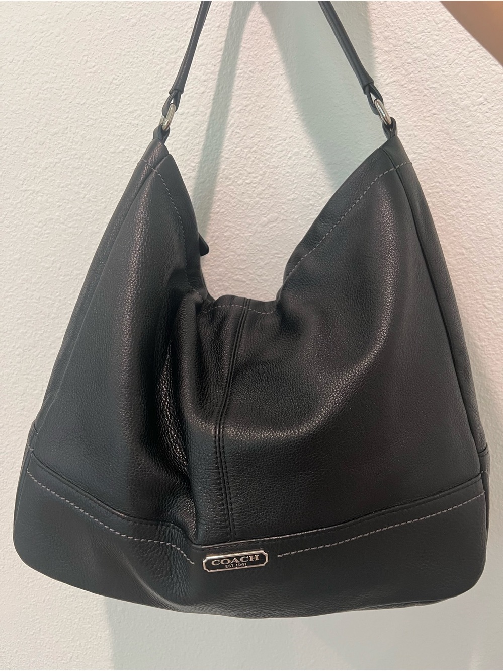 Coach Park Hobo Slouchy Pebble Leather Shoulder Bag
